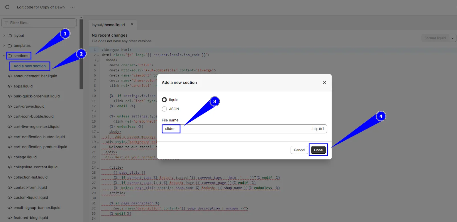 Edit code